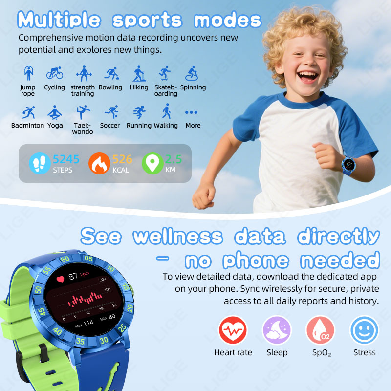 2026 Новые умные часы LIGE, де – обзор и цена Smartwatch Watches For Kid Boy With Alarm