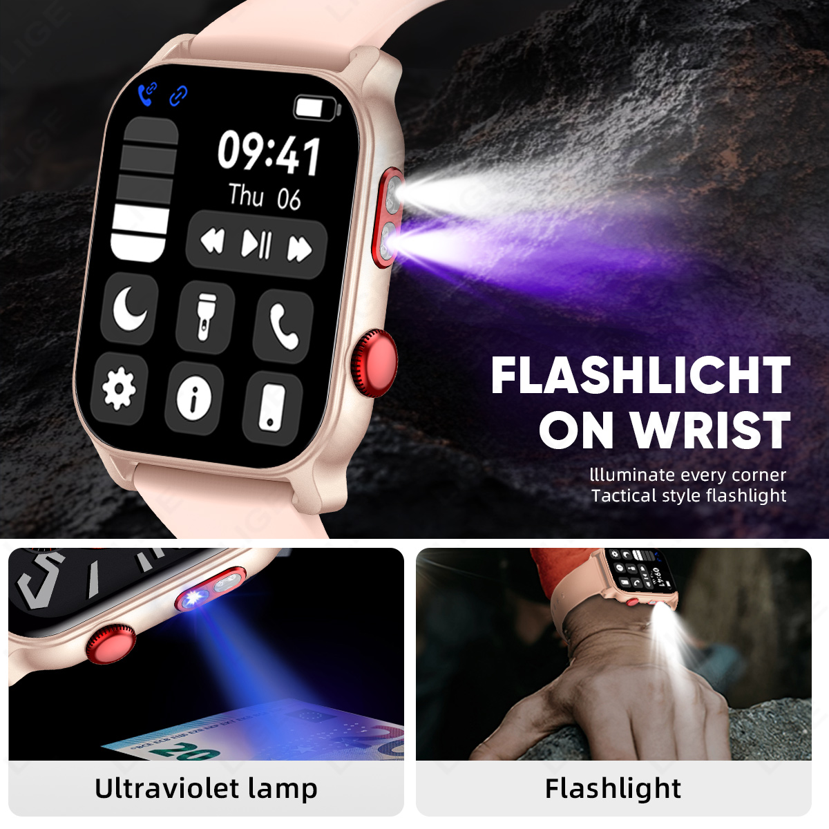 Ультратонкие умные часы LIGE д – обзор и цена Smartwatch Purple Watches For Women